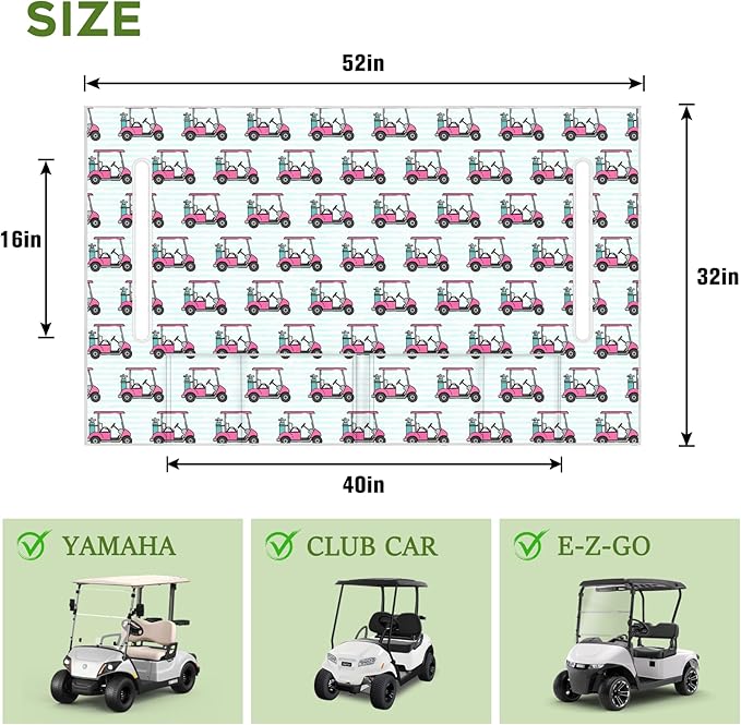 Golf Cart Seat Covers Club Car Golf Cart Accessories 4 Pockets Golf Carts Seat Towel Blanket for Men Women Golf Cart Decor