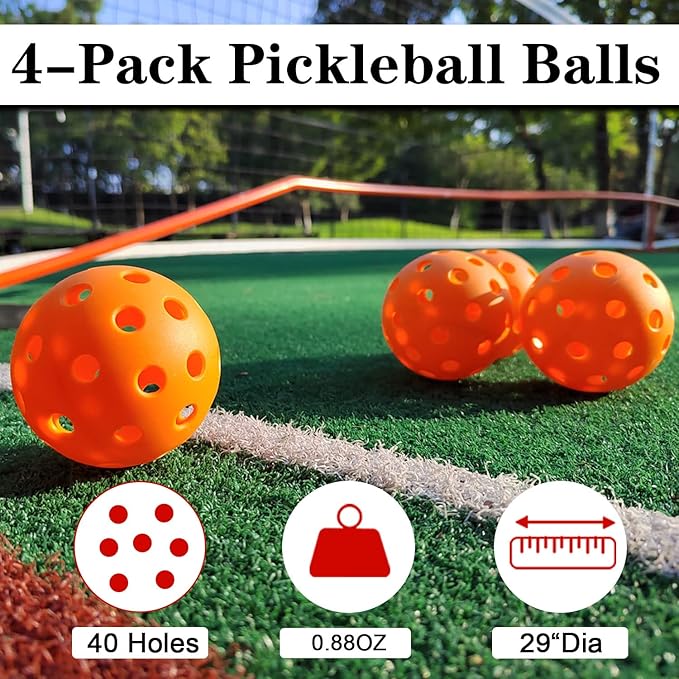 Zdgao Pickleball Set with Net for Driveway, 22 FT Regulation Size Pickle Ball - Image 5