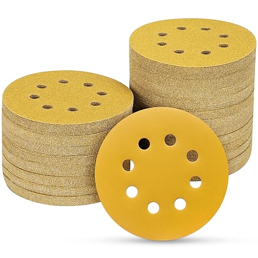 100PCS 5 Inch 8 Hole Sanding Discs 400 Grit by POTUINOM