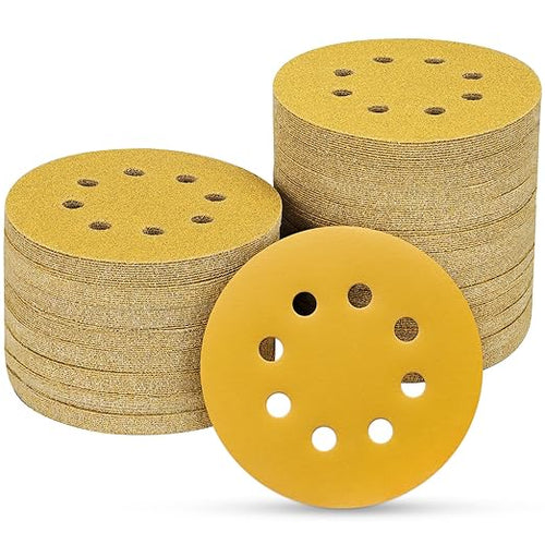 100PCS 5 Inch 8 Hole Sanding Discs 400 Grit by POTUINOM