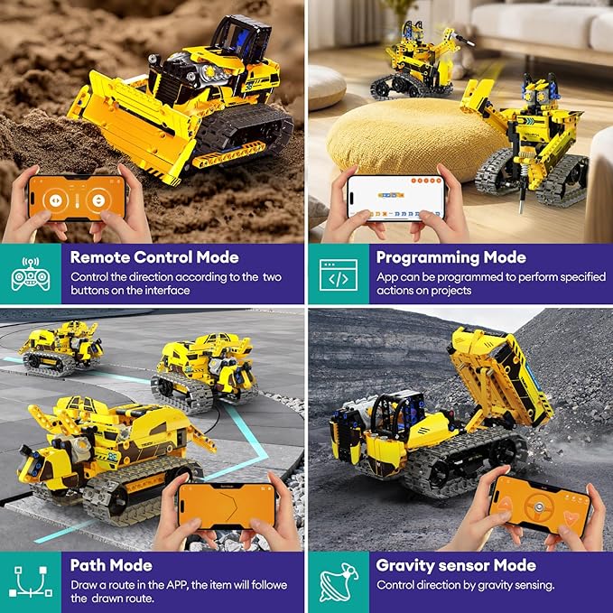 5 in 1 STEM Robot Toy Building Kit, RC Bulldozer Erector Sets - Image 3
