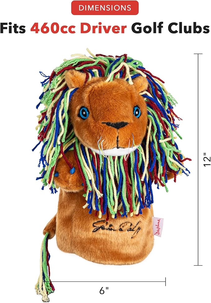Daphne’s John Daly Lion Driver Headcover Premium Driver Headcovers Funny Golf Club Covers Stylish Protection for Your Clubs Men's Golf Gear Driver Headcover for Men and Women