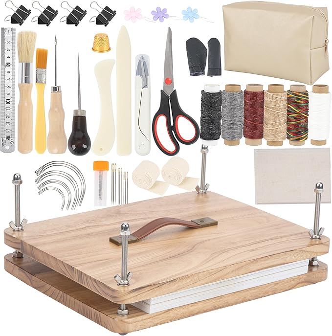 50 Pcs Book Binding Kits, with Bone Folder, Needles by FUXAFU