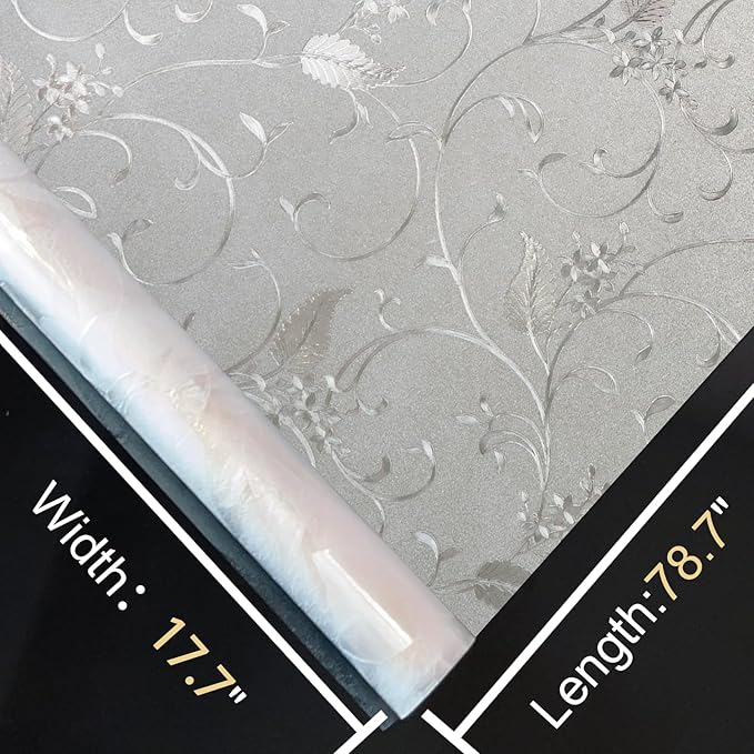 Window Privacy Film Decorative for Front Door, Bathroom Static Cling Stained - Image 8