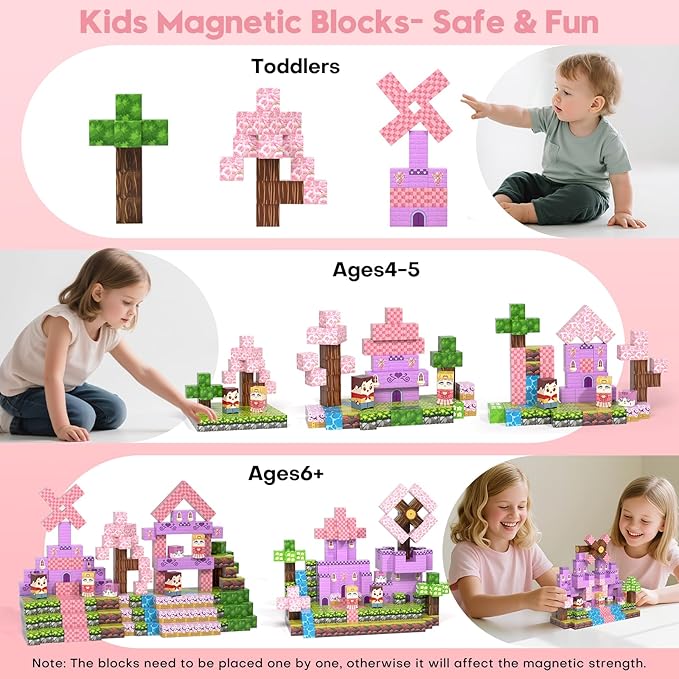 Magnetic Blocks, Magnetic Building Blocks 100pcs, STEM Sensory Toys - Image 5