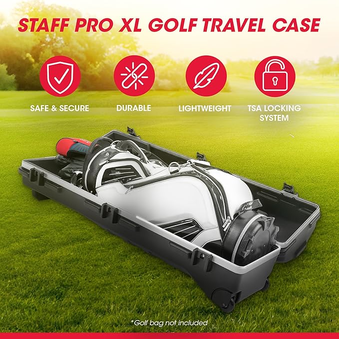 SKB Staff ATA Hard Shell Plastic Golf Travel Case for Cart Bags