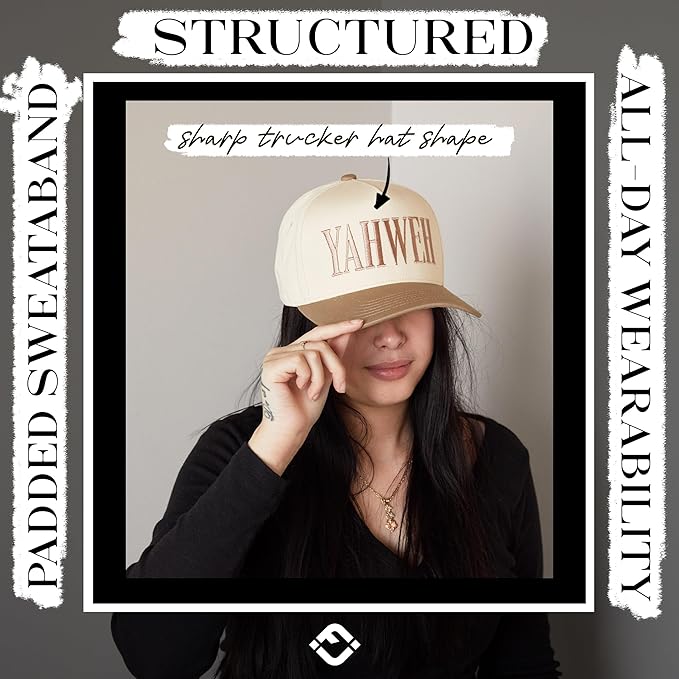 Funky Junque Trucker Hat Women Men 2-Tone Baseball Cap – Vintage Western Style Embroidered Snapback, Premium Cotton Blend