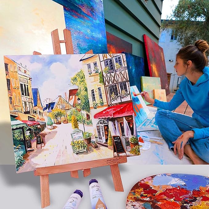 Artkey Canvas Panels 8x8 Inch 12-Pack, 10 oz Primed 100% Cotton White Blank - Image 5