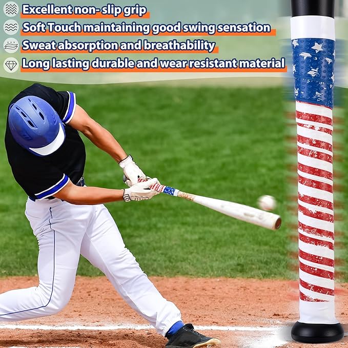 Baseball Bat Grip Tapes 1.5mm Precut and Full Adhesive Softball Grip Tape,Non-Slip Baseball Bat Wrap Tape Religious Cricket Batting Tape Replacement
