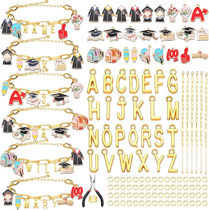 Kigeli 394 Pcs Sports Bracelets for Women DIY Game Bracelets kit Softball Baseball Football Jewelry Crafts Adjustable Gold Letter Charms Keychain for Team Sport Lovers Gifts