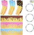 Breling 9 Pcs Ice Cream Baseball Drip Accessories, Ice Cream Baseball Drip Sleeves, 40" x 12" Cooling Towel, Beaded Necklace for Teams Sport Party Favors Shooter Sleeves Team Gift Accessories