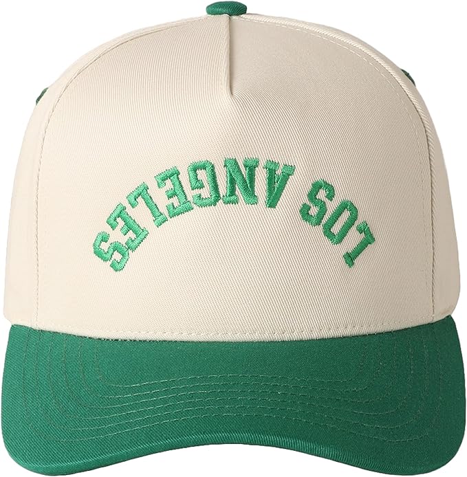 MIRMARU Two-Tone Vintage Canvas Trucker Hats for Men & Women, Adjustable Size Baseball Caps with Trendy Embroidered Design
