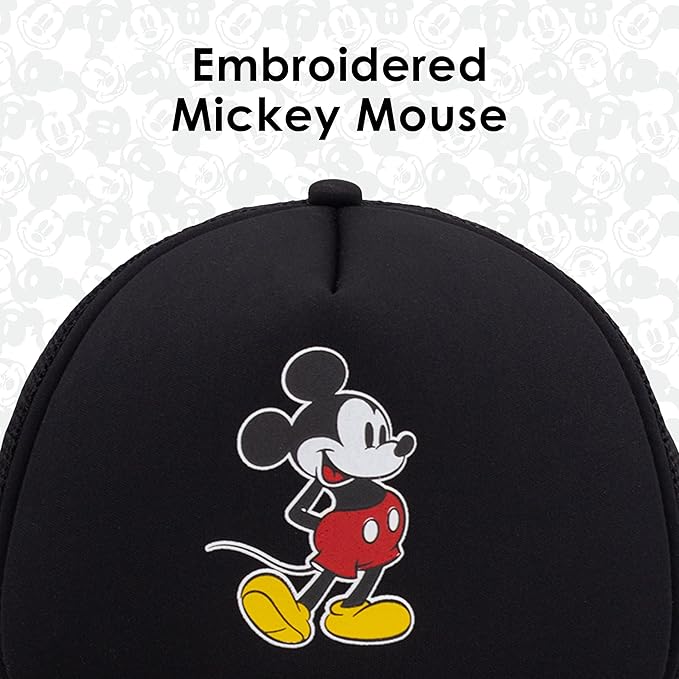 Concept One Unisex Adult Disney Mickey Mouse Trucker Hat, Rainbow Pride Mesh Back Snapback Baseball Cap