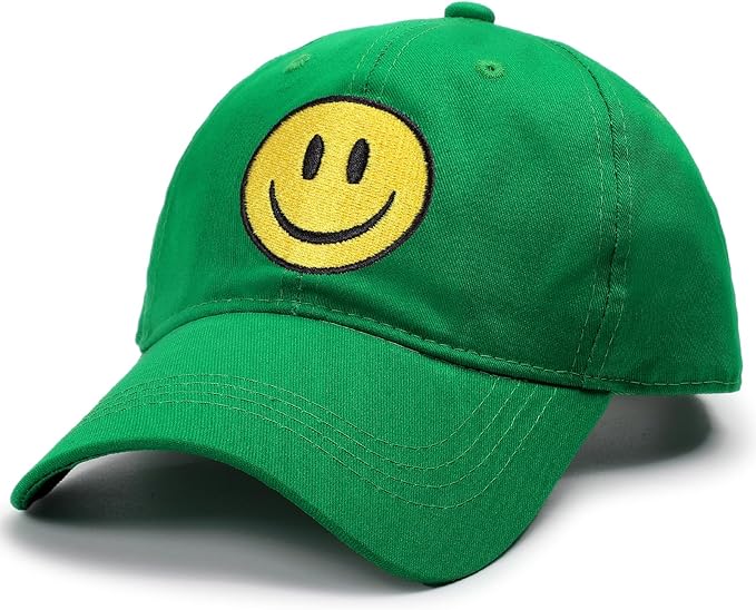 Smile Face Baseball Cap for Women Men Cute Baseball Caps Unstructured Cotton Dad Hat