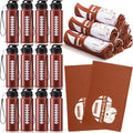 Reallnaive 24 Pcs Sports Water Bottle Cooling Towel Set Include 12 Reusable Sports Squeeze Water Bottle 12 Ice Towel Breathable 40"x12" Cooling Towels for Soccer Team Gift (Football)
