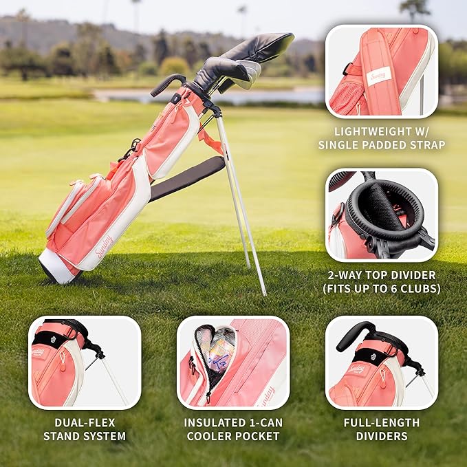 The Original Sunday Golf Loma Bag – Lightweight Golf Bag with Strap & Stand, Easy to Carry Pitch n Putt Stand Bag for Driving Range, Par 3 & Executive Courses, 31 Inches