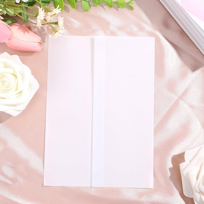 120Sheets Pre-Folded Transparent Vellum Jackets Paper - Image 8