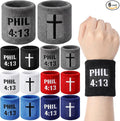 Misdary 6 Pair Cross Wristband Football Baseball Drip Baseball Football Accessories Faith Cross Sports Wristband Sweat Band Athletic Christian Faith for Sports Basketball Gym Workout