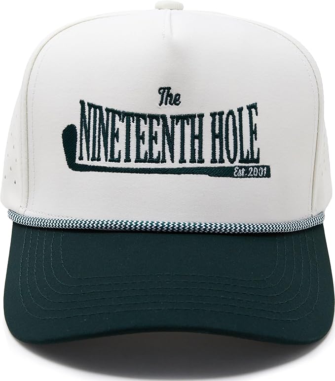 Funky Junque Performance Waterproof Golf Rope Hat – Cool Breathable Workout 5 Panel Snapback Cap for Men