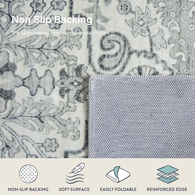Lahome Area Rug 5x7 Washable Living Room Rug, Large Soft Bedroom Rug, Bohemian - Image 6