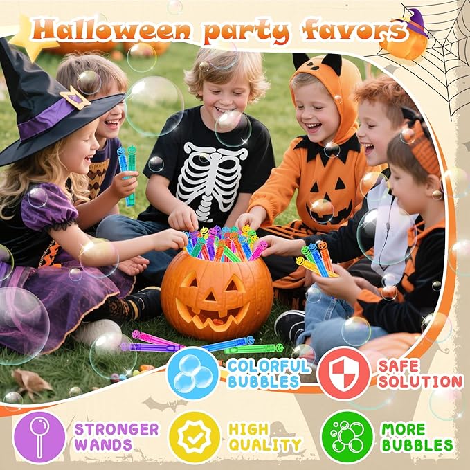 400 Piece Halloween Party Favor Bubbles, Halloween Bubble Wands Bulk - Image 4