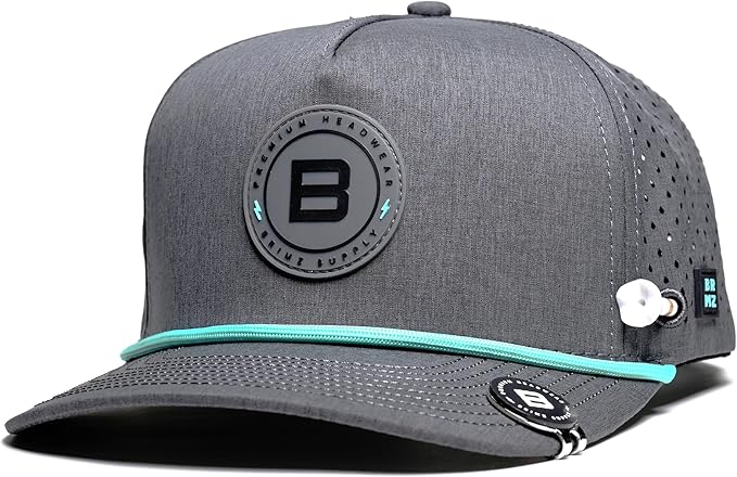 BRIMZ Golf Performance Hat - Tee Holder & Magnetic Ball Marker - Breathable, Sweat & Water Resistant Golfing Snapback Hat