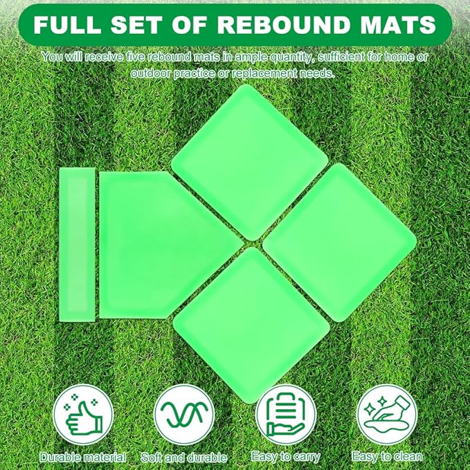 Baseball Home Plate Set, Glow in The Dark Baseball Softball for Practice, with 3 Base Plates, a Home Plate,a Pitcher’s Plate, 4 Pickballs, 1 Storage Bag