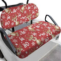 Yewatlles Christmas HOHOHO Deer Golf Cart Seat Covers Kit, Fit for Club Car Precedent Ordinary Front Seat Cushion, Golf Cart Polyester Seat Cover, No Nails Required
