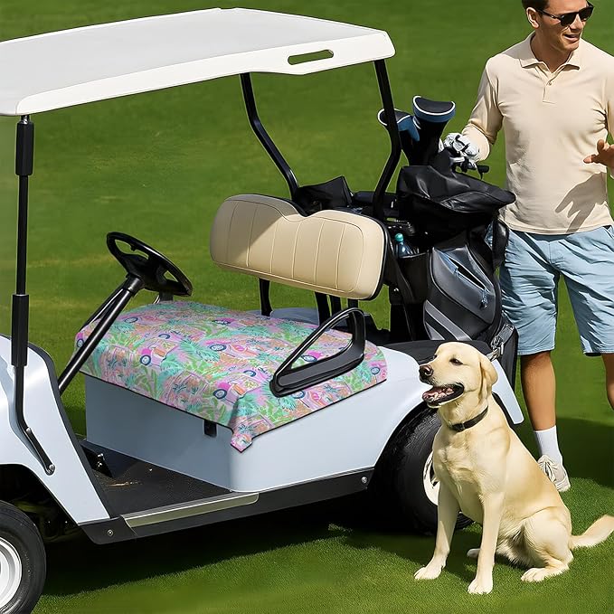Golf Cart Seat Covers, Golf Cart Seat Towel Blanket for 2-Seat Golf Carts, Breathable Golf Cart Seat Cushions Golf Club Car Accessories 51'' x 31''