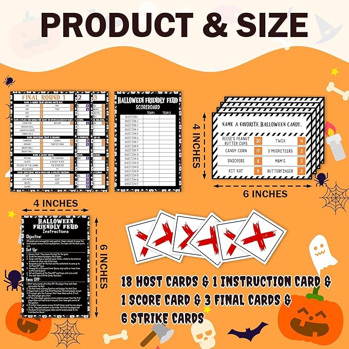 Halloween Games for Adults Friends, Halloween Family Friends Feud Trivia Games - Image 2