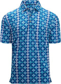 Alex Vando Mens Golf Shirt Moisture Wicking Quick-Dry Print Performance Polo Shirts for Men