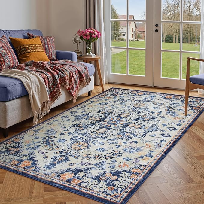 Lahome Bohemian Floral Medallion Area Rug by Lahome