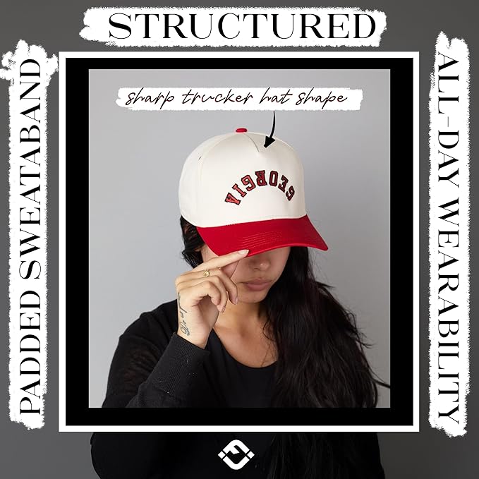 Funky Junque Trucker Hat Women Men 2-Tone Baseball Cap – Vintage Western Style Embroidered Snapback, Premium Cotton Blend
