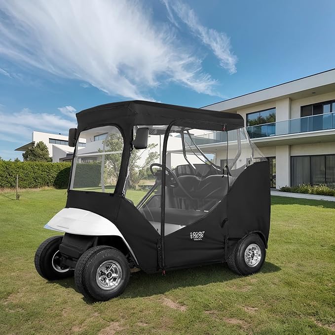10L0L Golf Cart Enclosure 2 Passenger for EZGO TXT,Waterproof Portable Drivable Golf Cart Storage Cover,Travel 4-Sided Enclosure