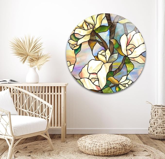 My Photostation.com 32Wx48H'' Stained Magnolia Glass Wall Art Tempered Glass - Image 6