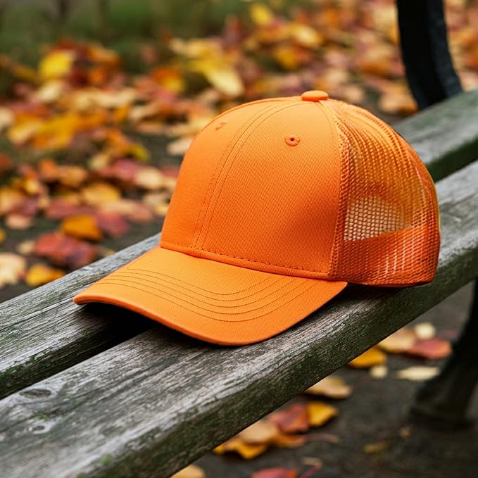 Falari Trucker Hat Baseball Cap Structured Plain Design 6 Panel, Adjustable Size