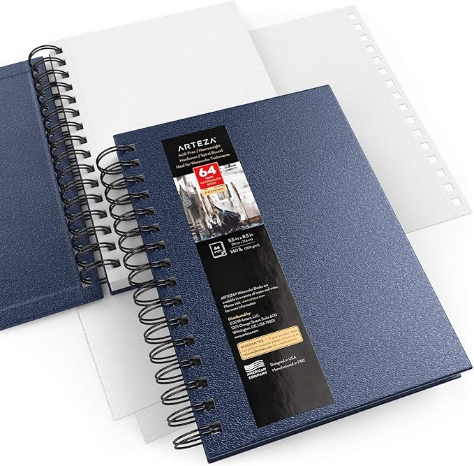 ARTEZA Watercolor Sketchbook Set, 64 Pages per Book, 5.5 x 8.5 Inches, - Image 5