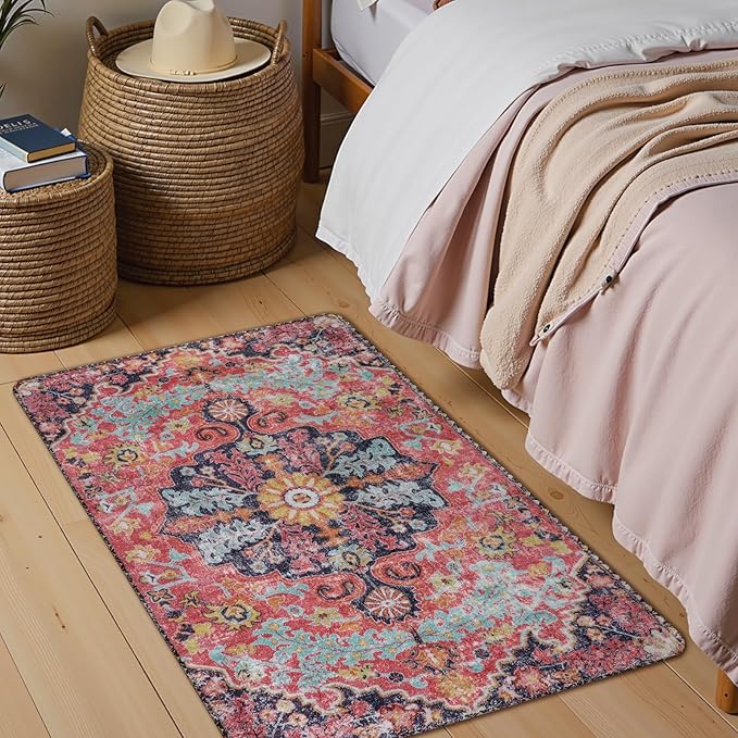 Lahome Bohemian Floral Medallion Area Rug - Image 3