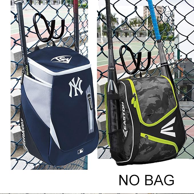 YYST Fence Helmet Gloves Hanger Holder Dugout Organizer - Organize Your Helmets and Gloves Off The Ground － Softball & Baseball Sports Equipment Caddy - No Helmet