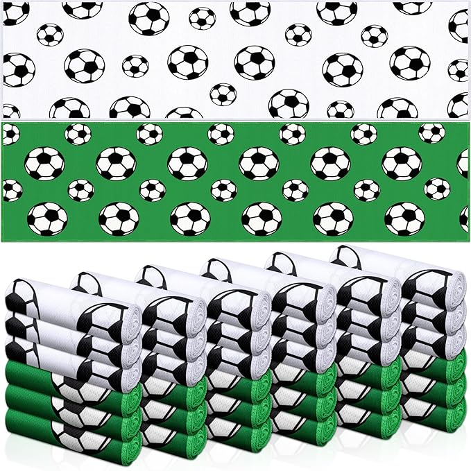 FuWeave 36 Pcs Sports Cooling Towels Baseball Basketball Softball Breathable Soccer Football Volleyball Microfiber Ice Towel Fast Drying for Party Favors Team Gift (Soccer,40 x 12 Inch)