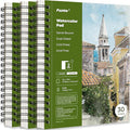 Funto Watercolor Pad 10x7, 90 Sheets, 140 lb/300 GSM, Double-Sided, Cold Press by FUNTO