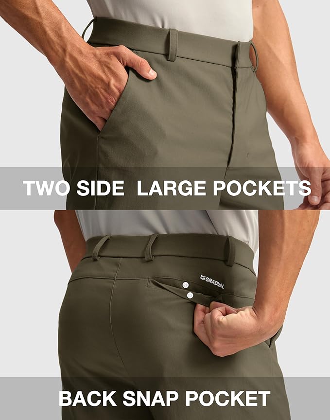 G Gradual Men's Golf Dress Shorts 5"/ 7"/ 9" Stretch Casual Work Flat Front Shorts for Men with 3 Pockets Quick Dry