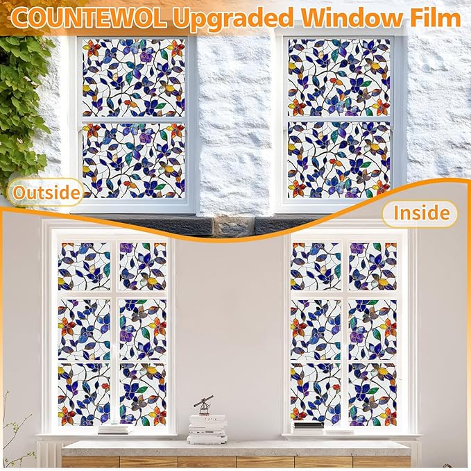 Window Privacy Film Stain Glass Window Film Rainbow Window Film Window clings - Image 5