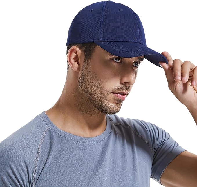 6 Panel Stretch Full Closed Baseball Caps Men's Blank Fitted Cap Curved Brim Elastic Closed Back Hat Q2426