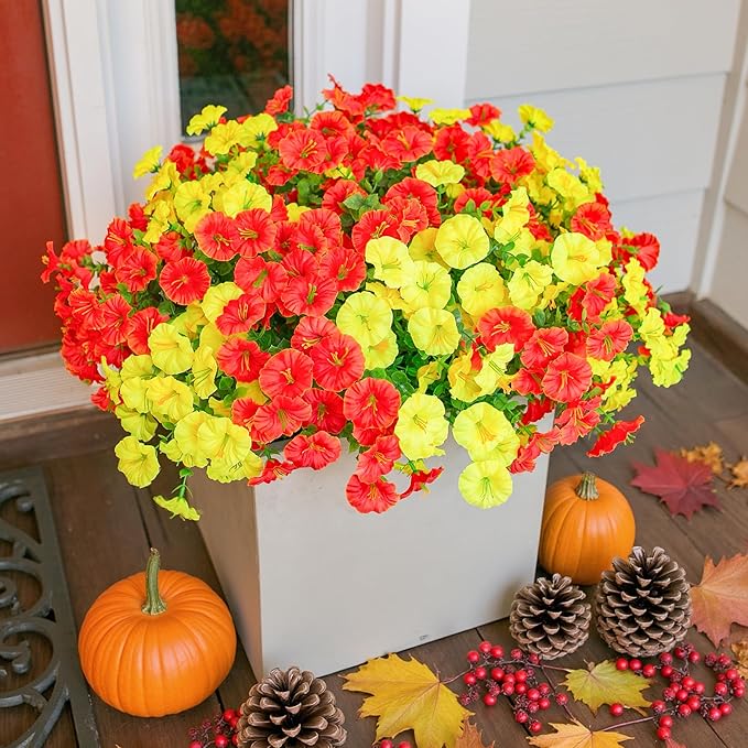 Fake Mums Fall Artificial Flowers Plants - Image 3