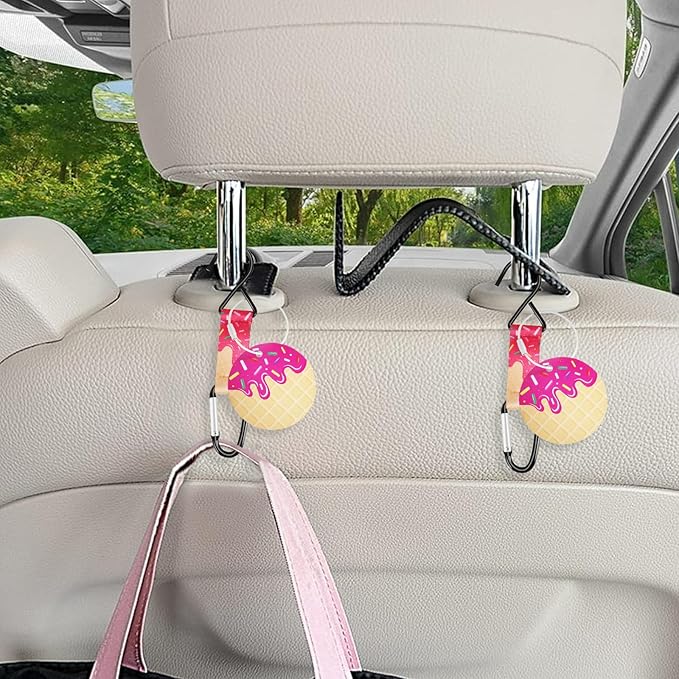 Eyourlife Dugout Organizer Fence Hook Baseball Softball Gift for Bag Backpack Glove Helmet Drinking Bottle Hanging with Name Luggage Tags Charm Team Gift for Coach Mom 2set pink ice cream drip 1 hook