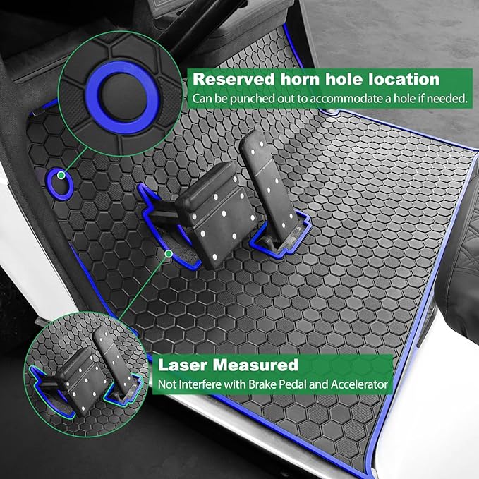 EZGO TXT Golf Cart Floor Mat, Upgraded Full Coverage Liner Mat Replacement Install Easily Thick Rubber Anti-Slip, Fit EZGO TXT (1994+), EX1 (2020), Valor, Cushman Workhorse&Express S4