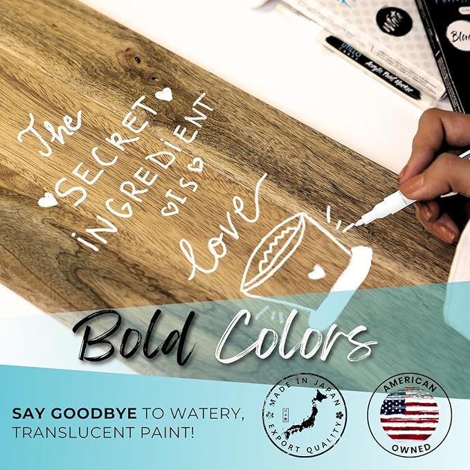 White Paint Pen Medium Tip Made in Japan | Bold Color+100% Coverage | - Image 4