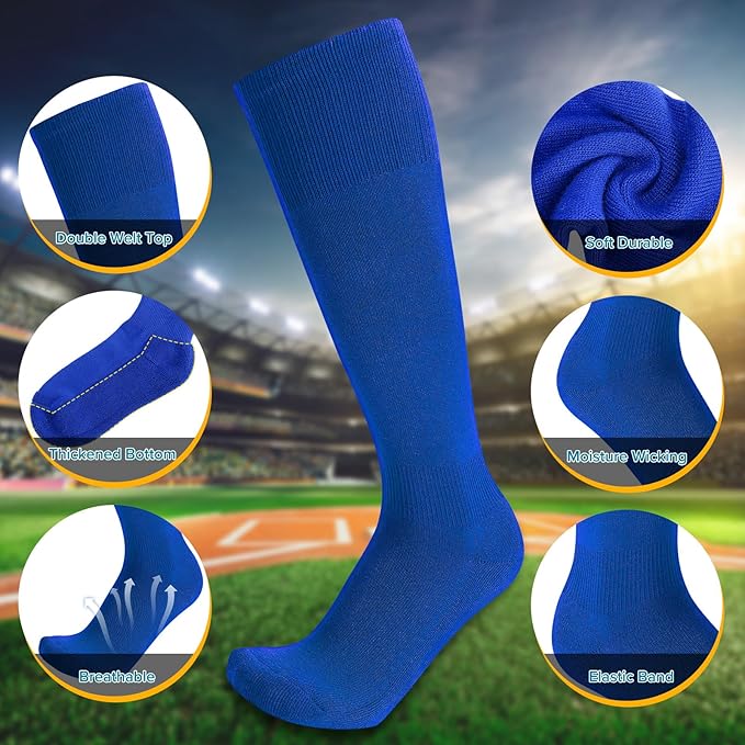 Baseball Socks and Belt Combo for Youth Adult - Softball Sock and Belt for Boys and Girls (2 Pairs of Socks & 1 Belt)
