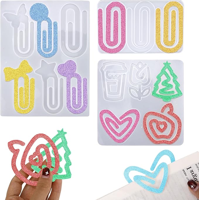 3pcs Paperclip Bookmarks Mold, Jumbo Paper Clips Bookmarks Silicone Mold by Unknown